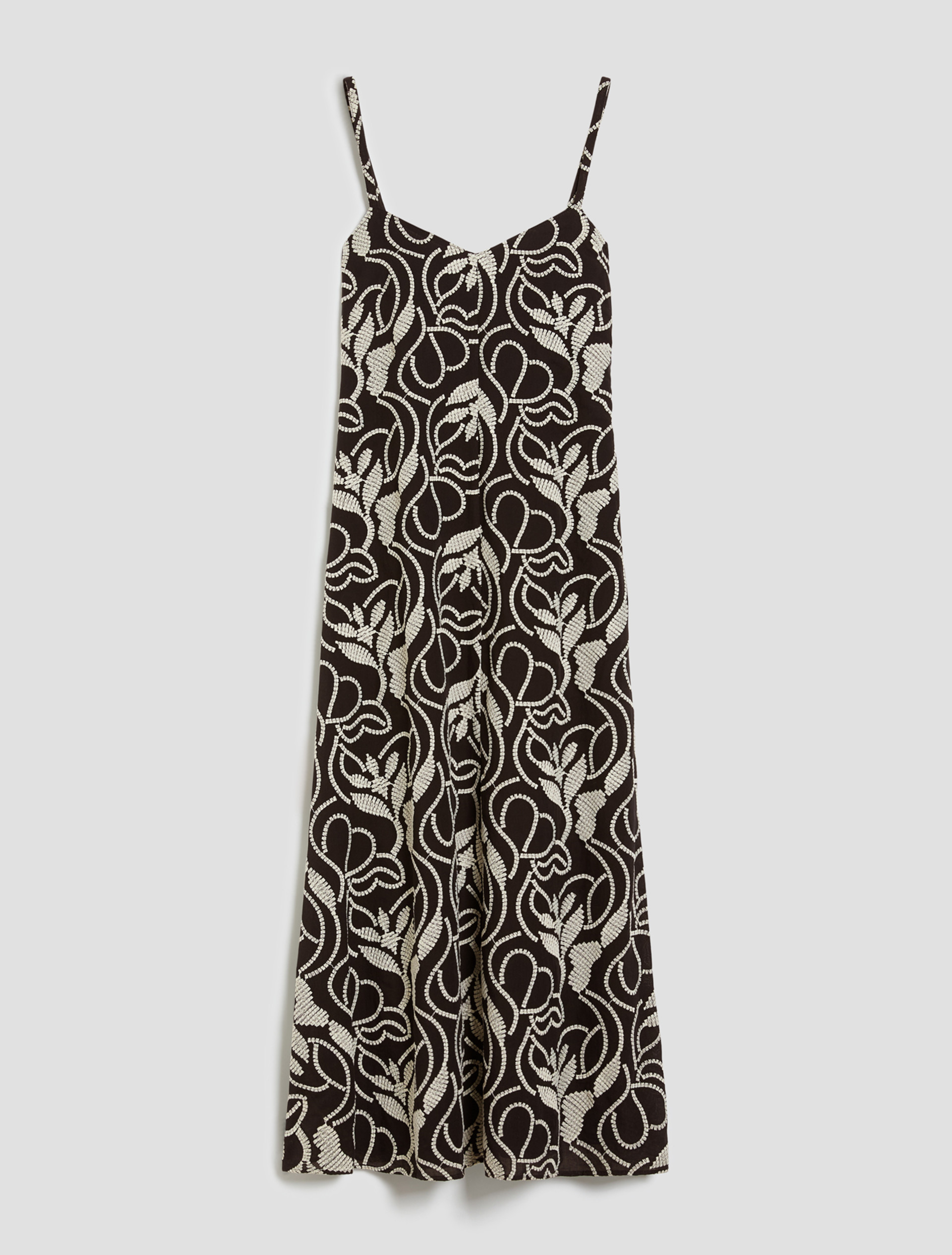Slip dress in mussola ricamata - NERO - pennyblack