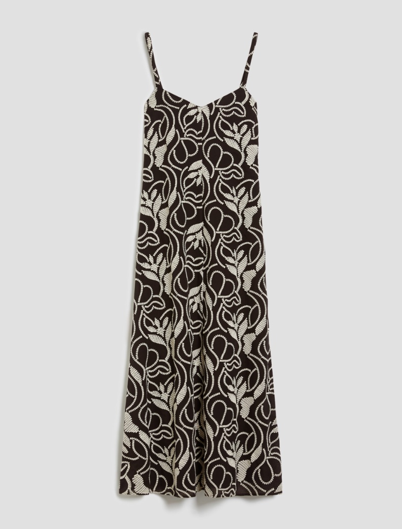 Slip dress in mussola ricamata - NERO - pennyblack