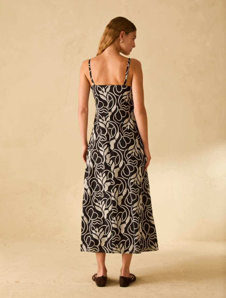 Slip dress in embroidered muslin - BLACK - Pennyblack - 3