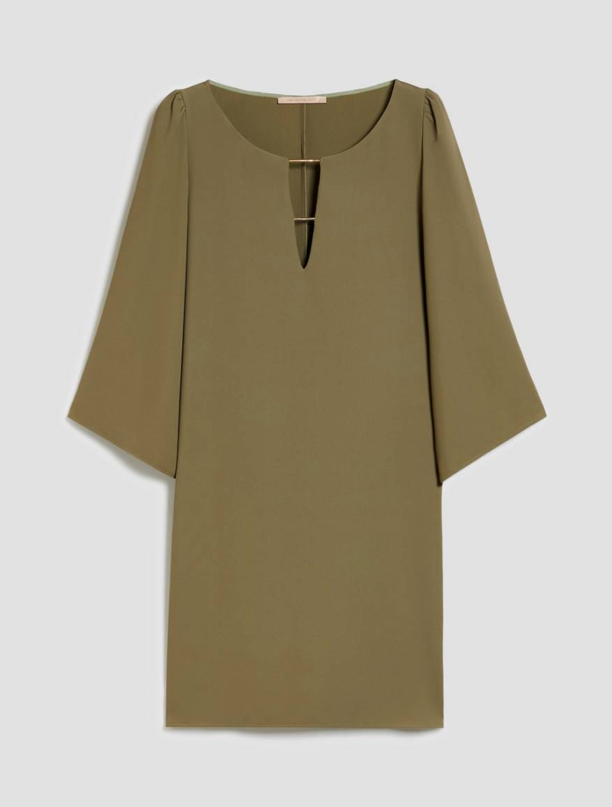 Tunic dress in sablé fabric - GREEN - Pennyblack - 2