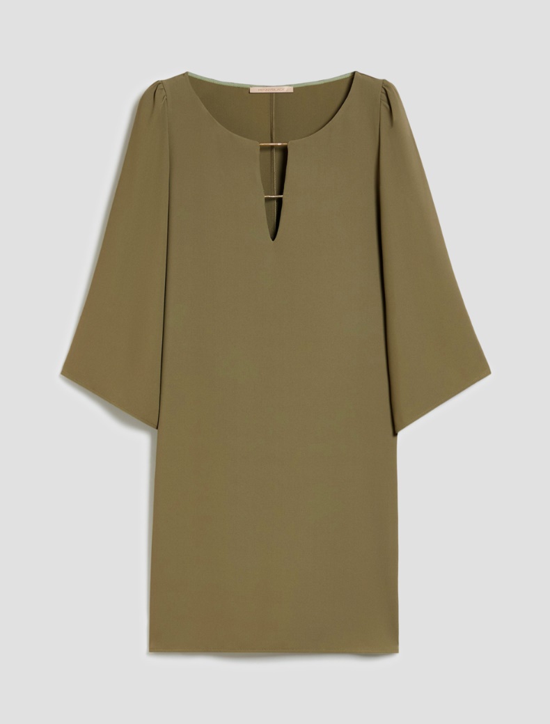 Tunic dress in sablé fabric - GREEN - pennyblack