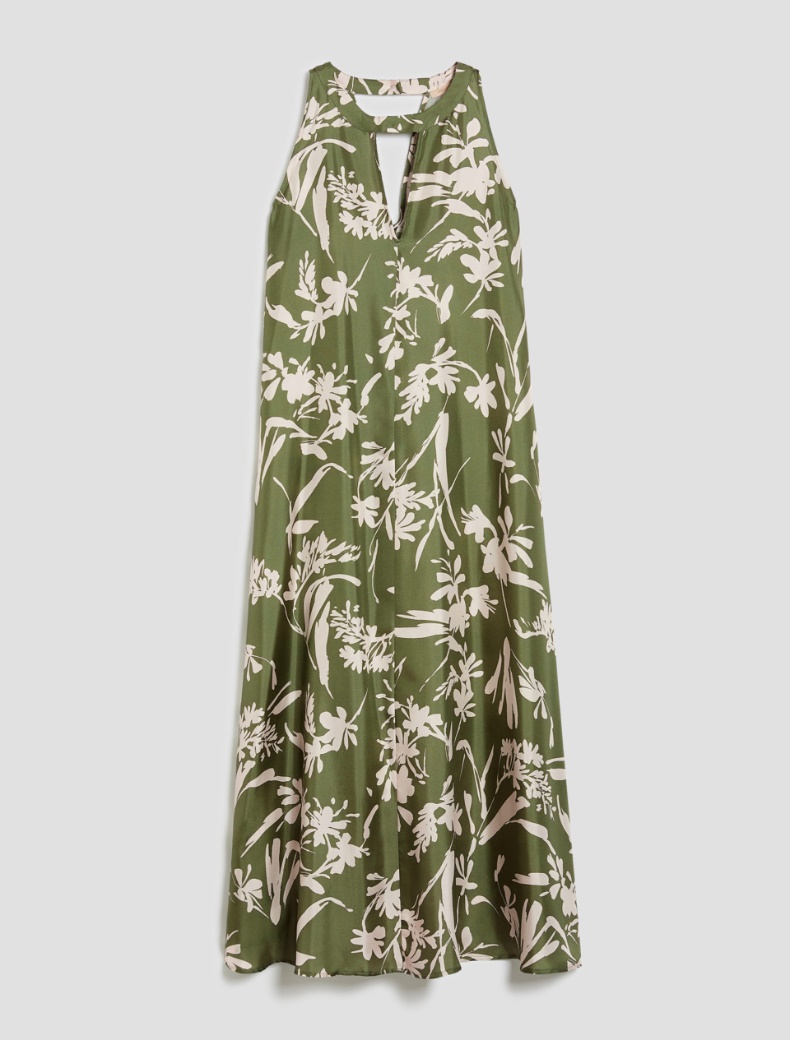 Silk twill midi dress - GREEN - pennyblack