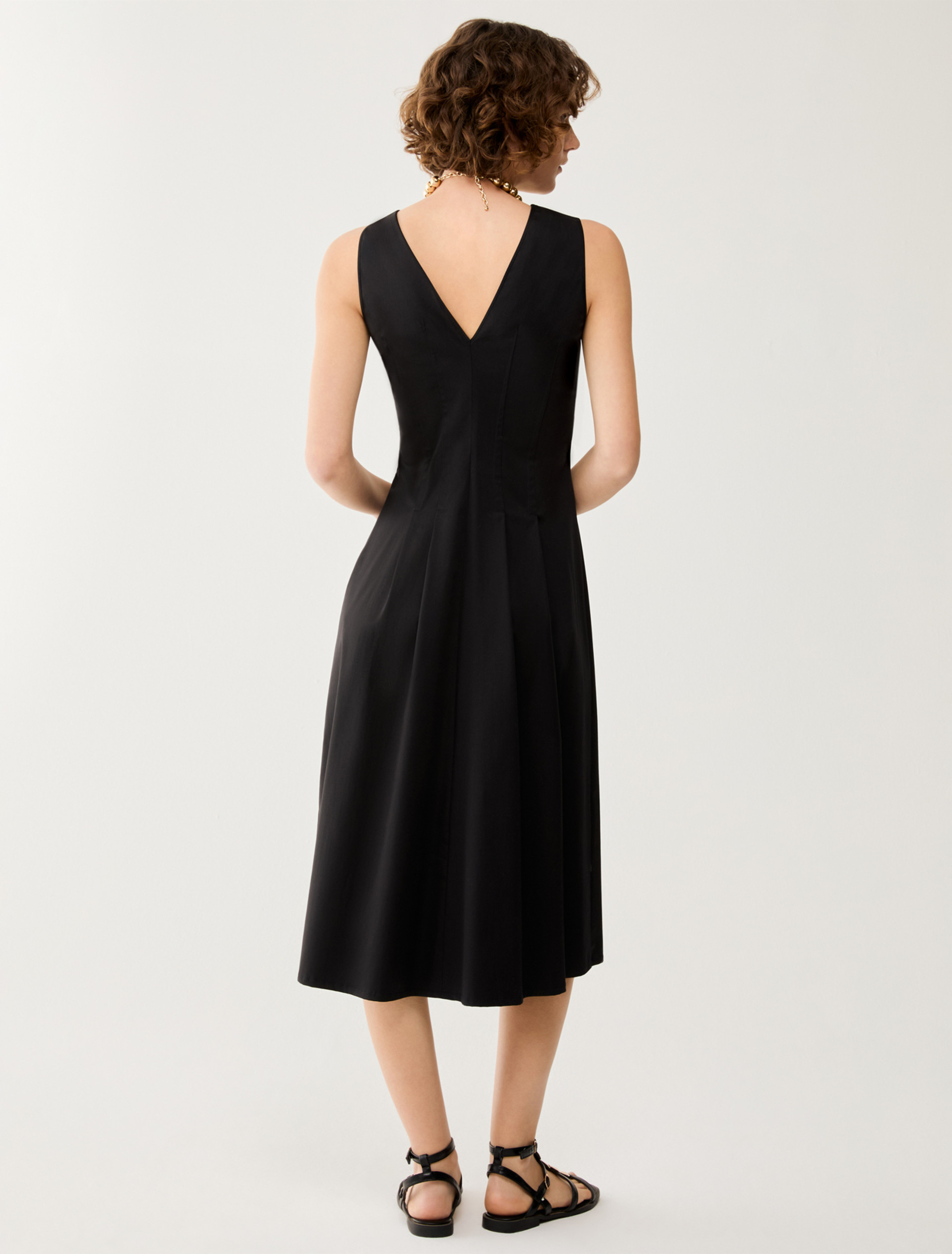 Fit & flare dress in matte satin - BLACK - pennyblack