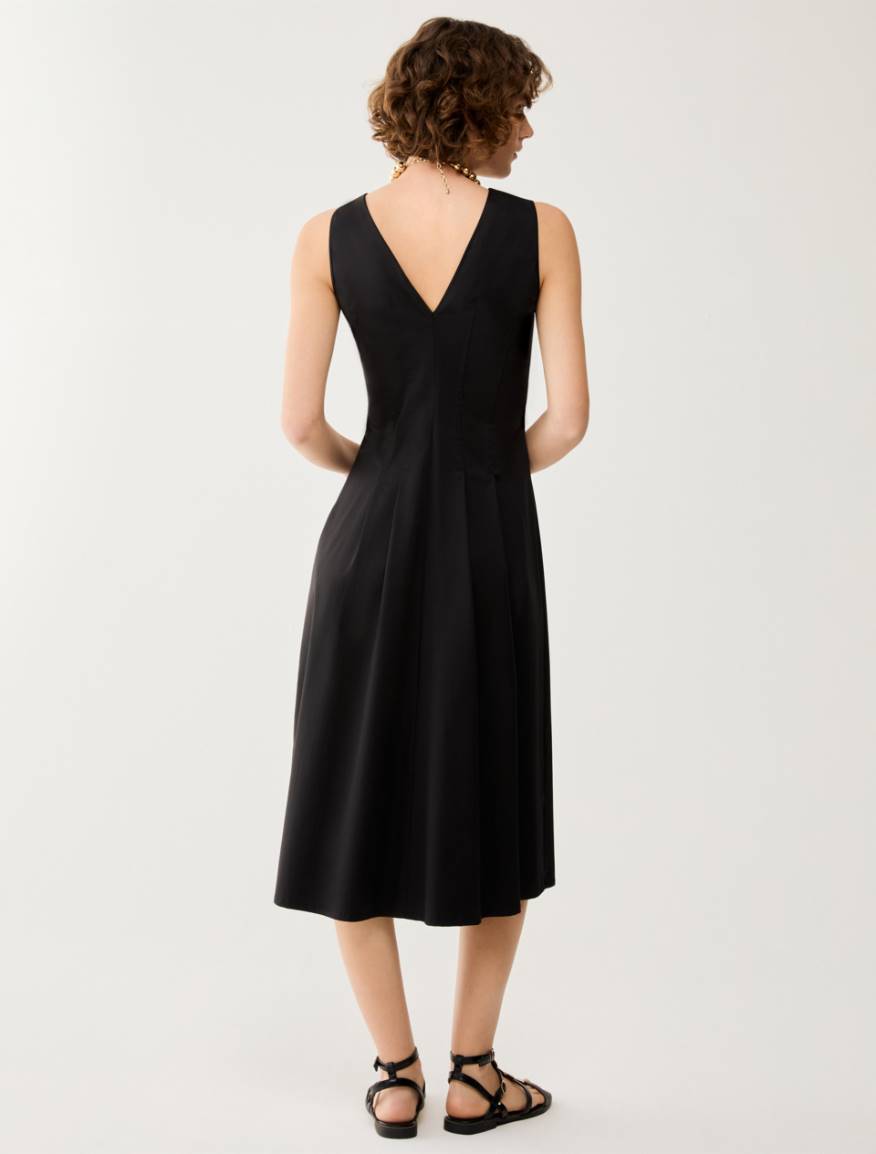 Fit & flare dress in matte satin - BLACK - Pennyblack - 3