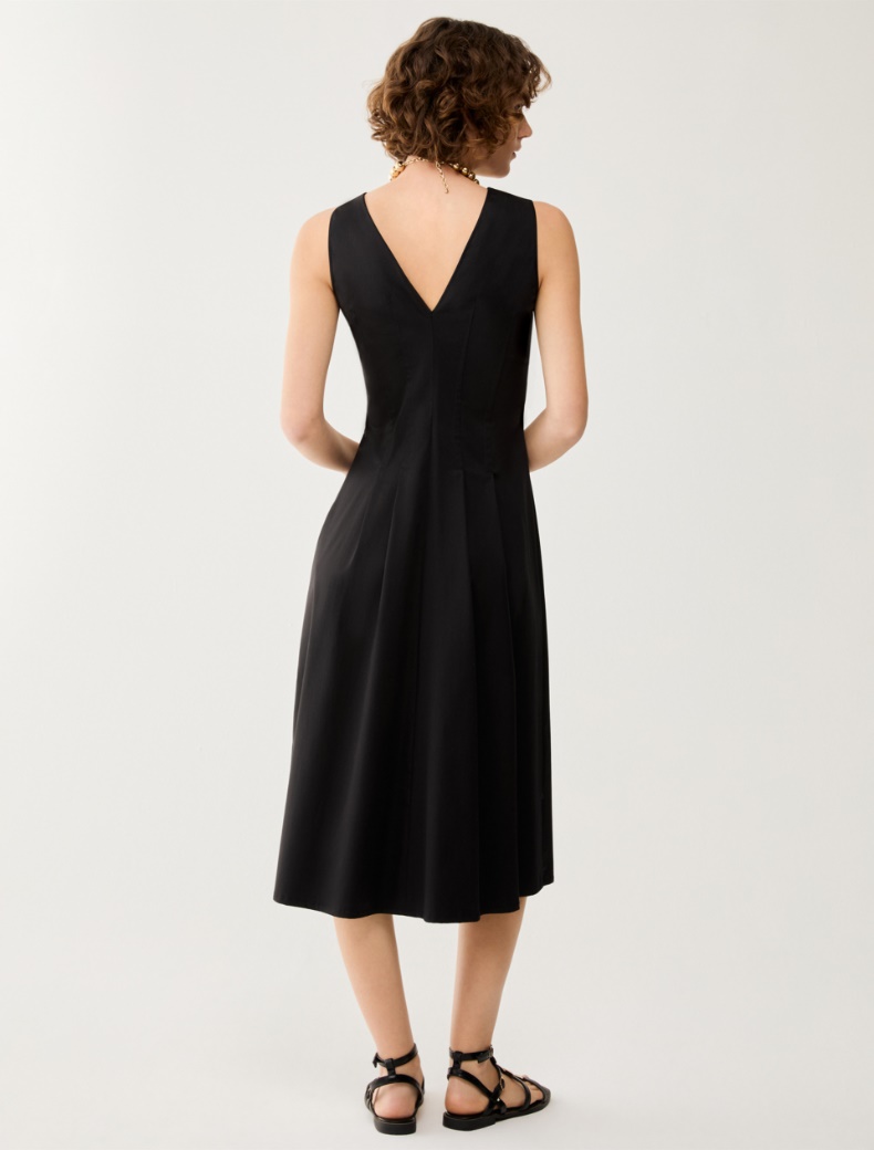 Fit & flare dress in matte satin - BLACK - pennyblack