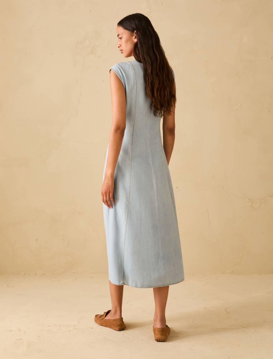 Lightweight denim midi dress - LIGHT BLUE - Pennyblack - 3