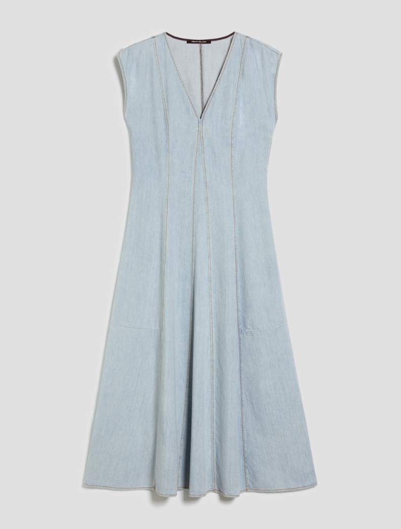 Lightweight denim midi dress - LIGHT BLUE - pennyblack
