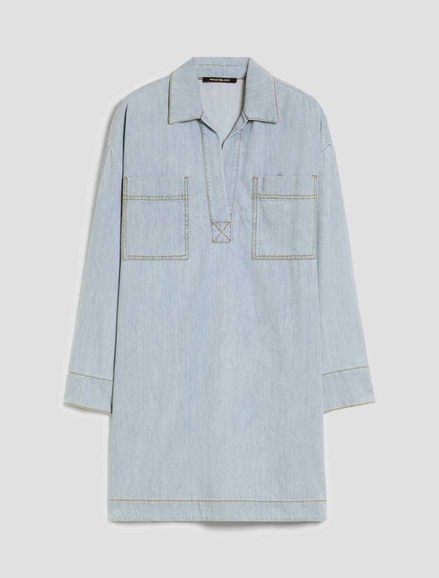Tunic dress in lightweight denim - LIGHT BLUE - Pennyblack - 2
