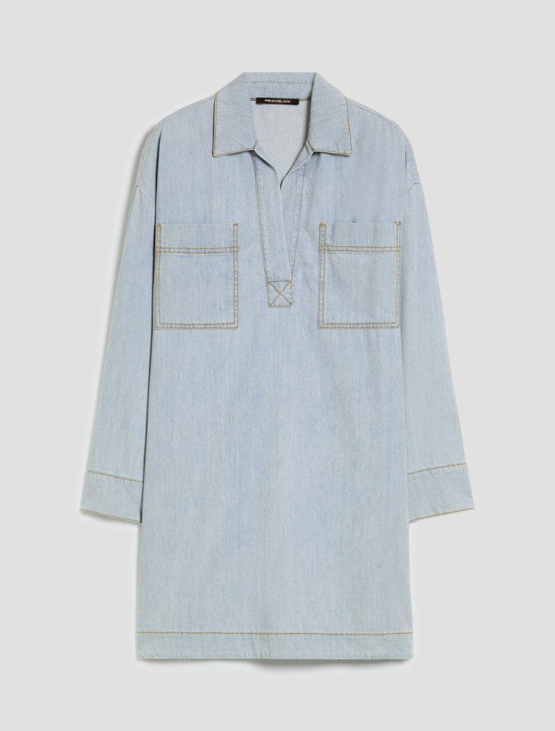 Tunic dress in lightweight denim - LIGHT BLUE - pennyblack