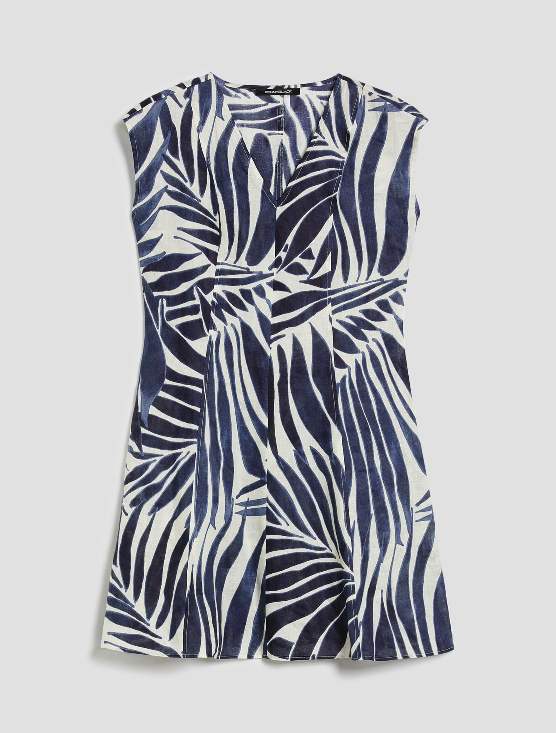 Fit & flare dress in pure linen - WHITE - pennyblack