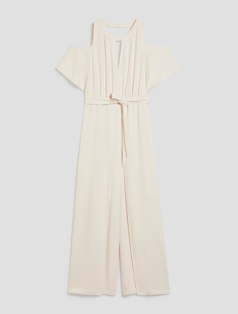 Cut-out jumpsuit in sablé fabric - IVORY - pennyblack