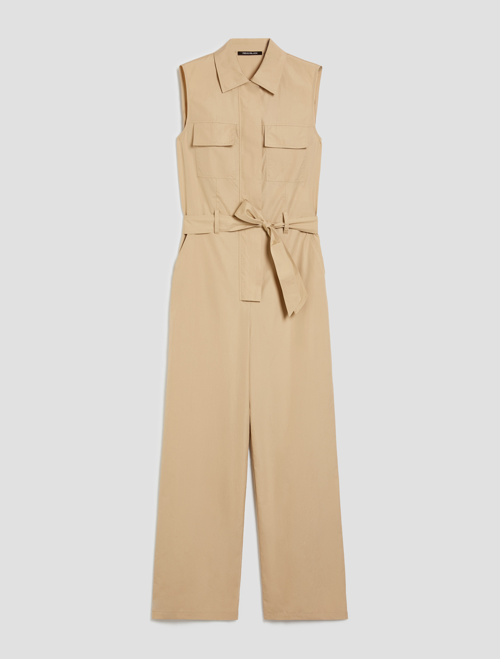 Cotton poplin jumpsuit - NATURAL - pennyblack