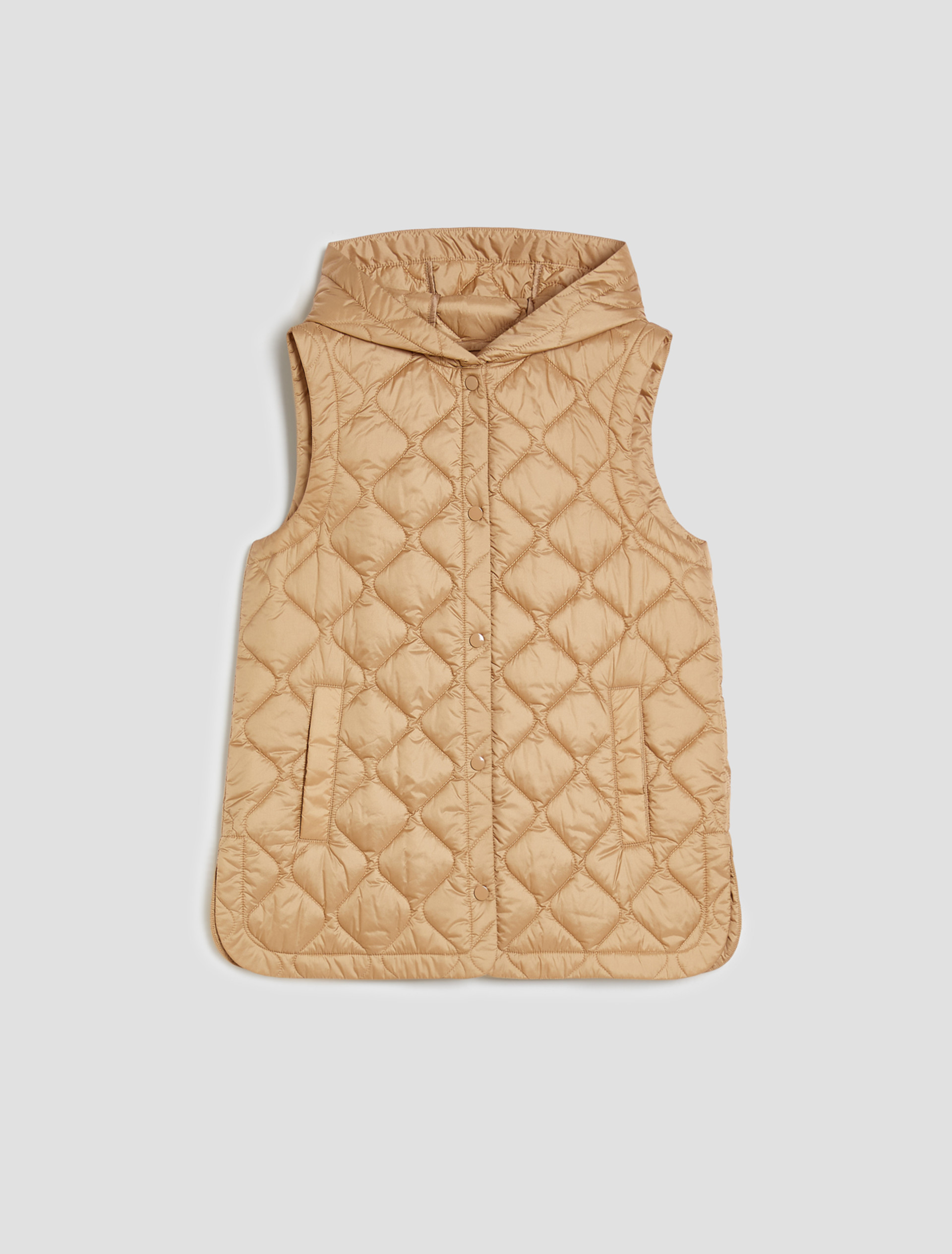 Hooded padded gilet - CAMEL - pennyblack
