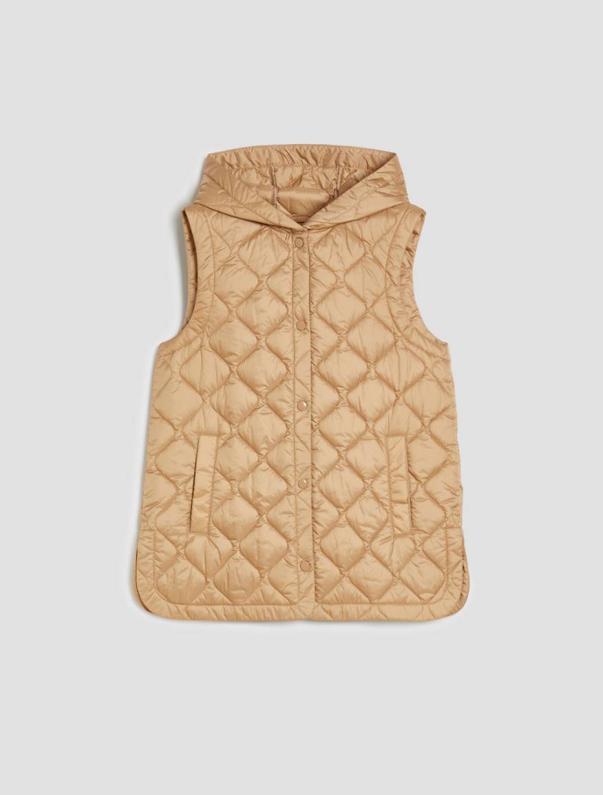 Hooded padded gilet - CAMEL - Pennyblack - 2