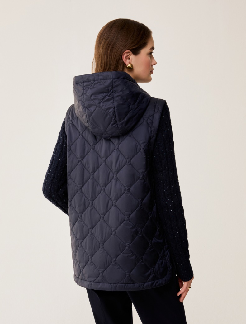 Gilet imbottito con cappuccio - BLU - pennyblack