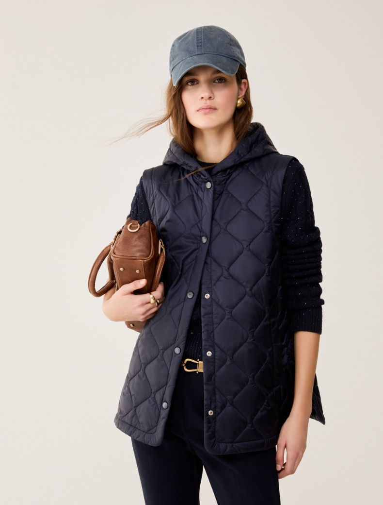 Gilet imbottito con cappuccio - BLU - pennyblack