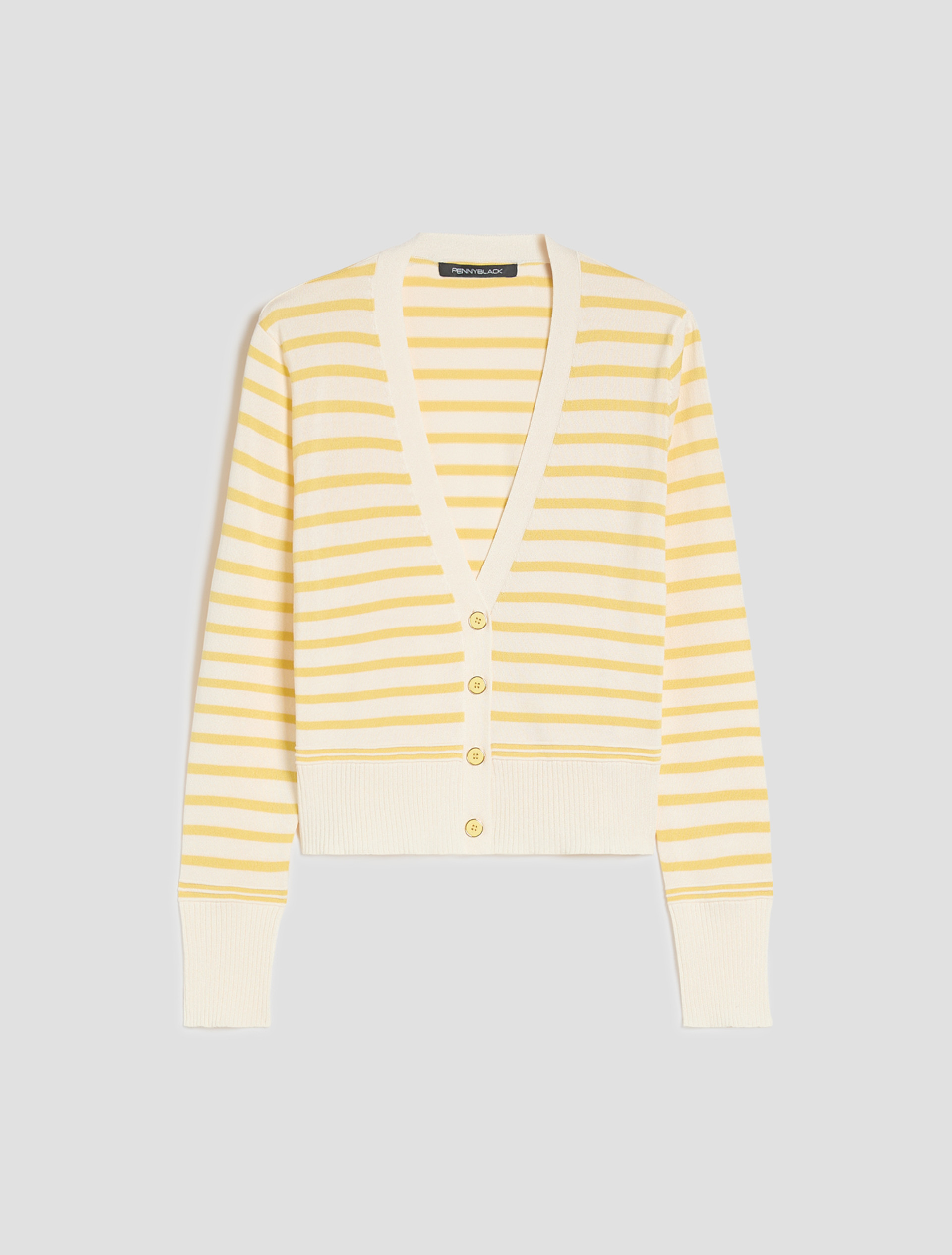 Cardigan in a cotton and silk blend - YELLOW - pennyblack