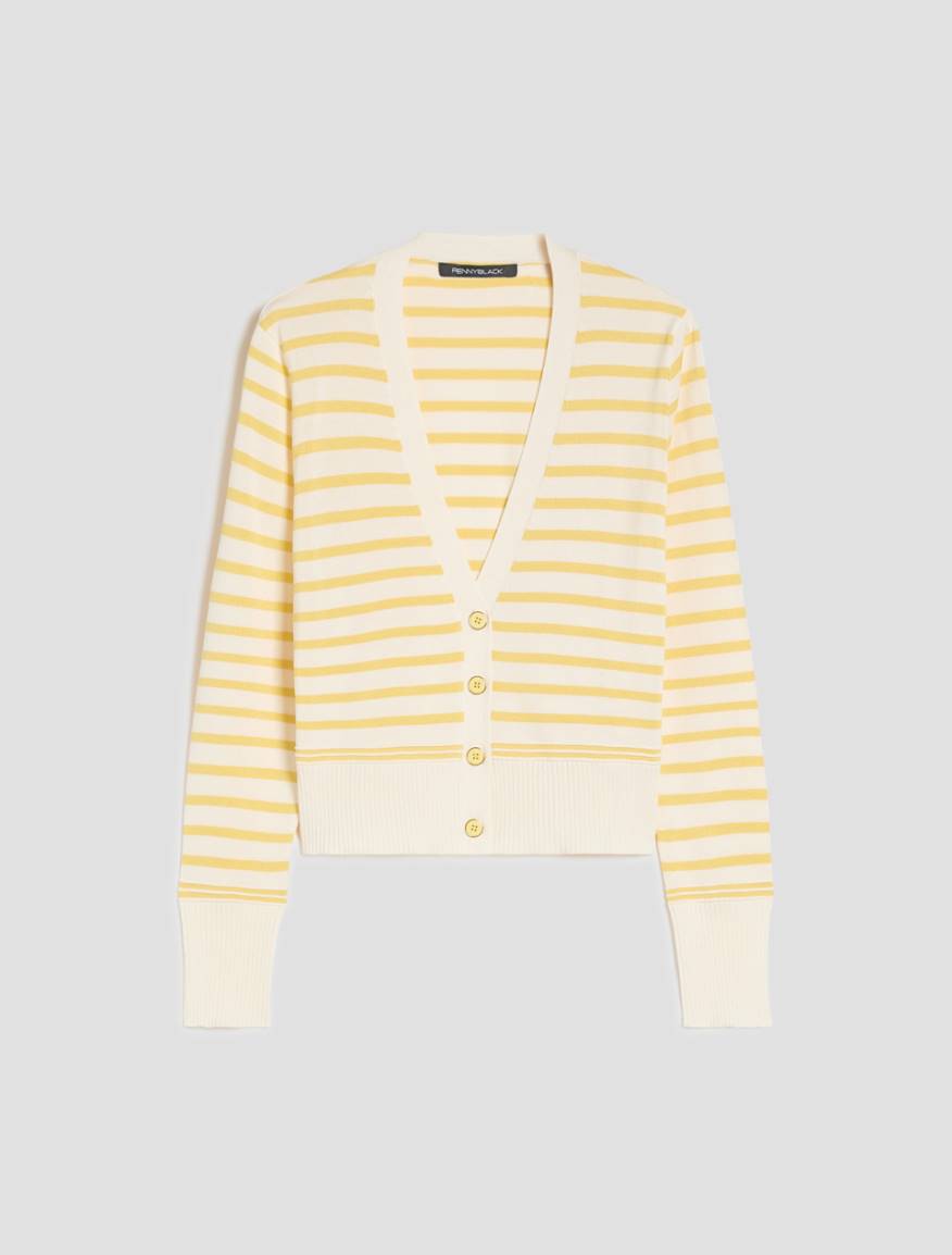 Cardigan in a cotton and silk blend - YELLOW - Pennyblack - 2