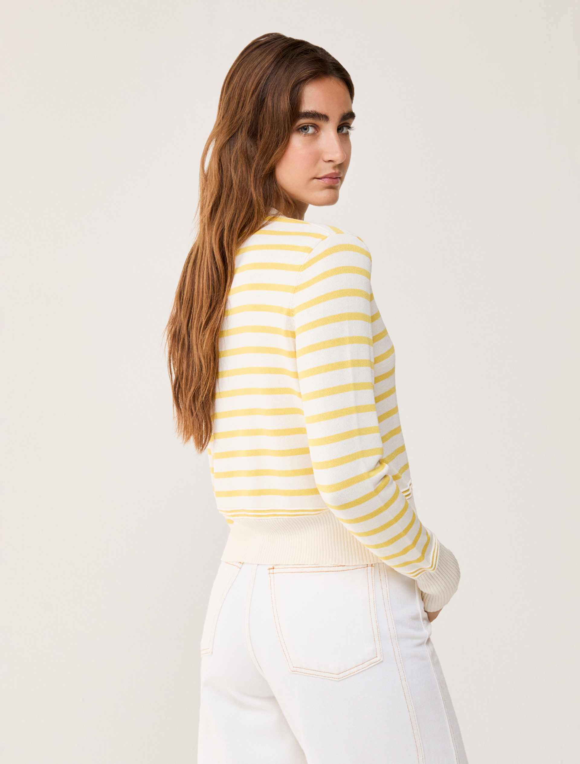 Cardigan in a cotton and silk blend - YELLOW - pennyblack
