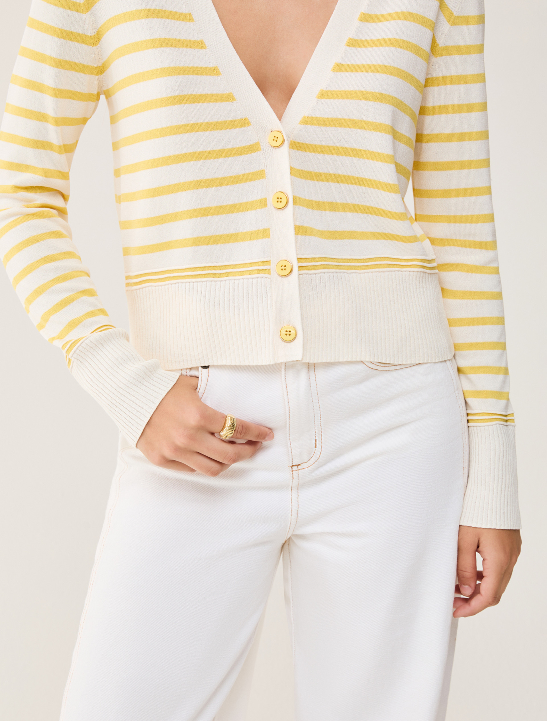 Cardigan in a cotton and silk blend - YELLOW - pennyblack