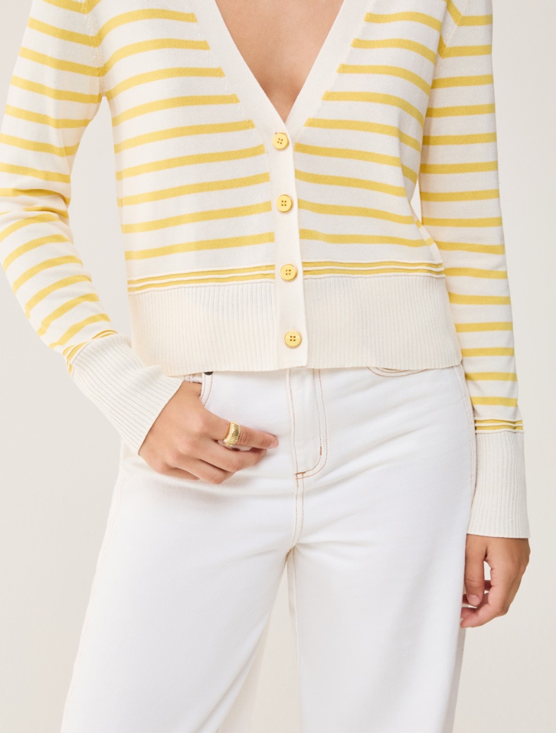 Cardigan in a cotton and silk blend - YELLOW - pennyblack