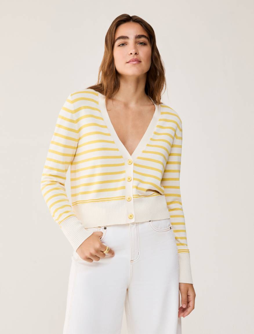 Cardigan in a cotton and silk blend - YELLOW - Pennyblack