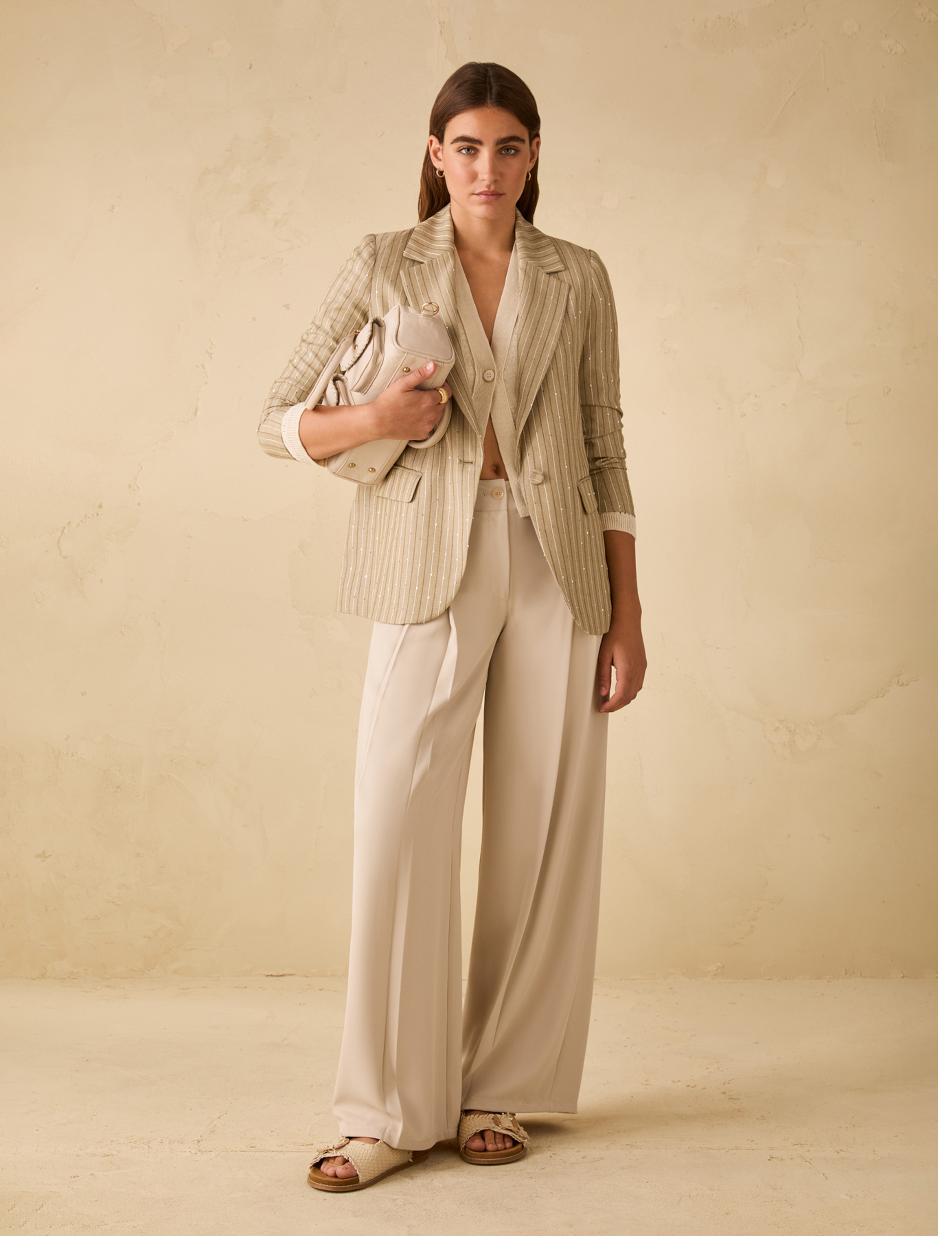 Pure linen openwork cardigan - IVORY - pennyblack