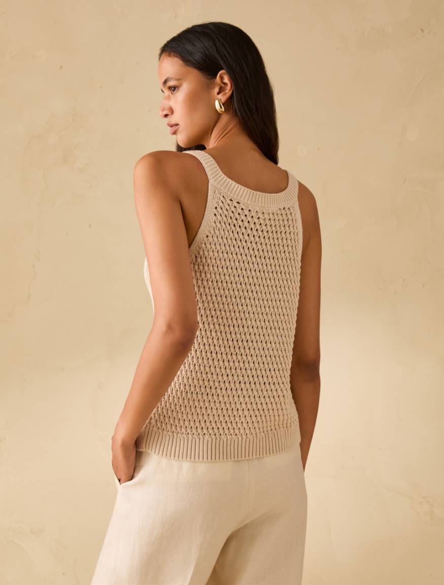 Mesh and ribbed knit vest - ROPE - Pennyblack - 3
