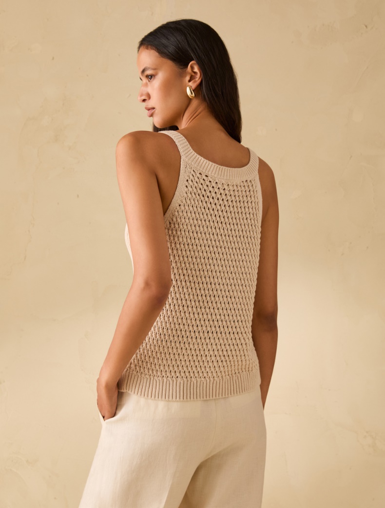 Mesh and ribbed knit vest - ROPE - pennyblack
