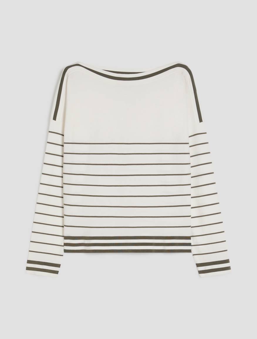 Stretch knit sailor-stripe sweater - IVORY - Pennyblack - 2