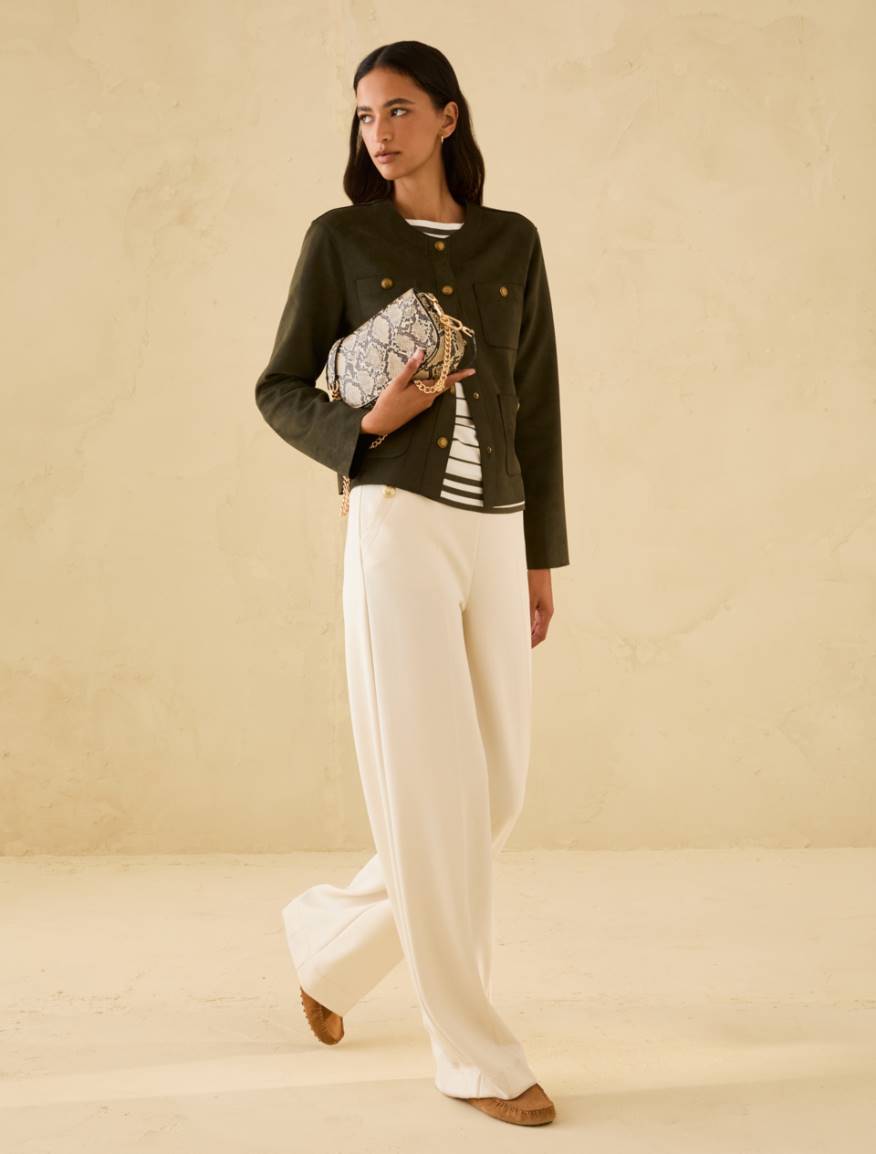 Stretch knit sailor-stripe sweater - IVORY - Pennyblack - 5