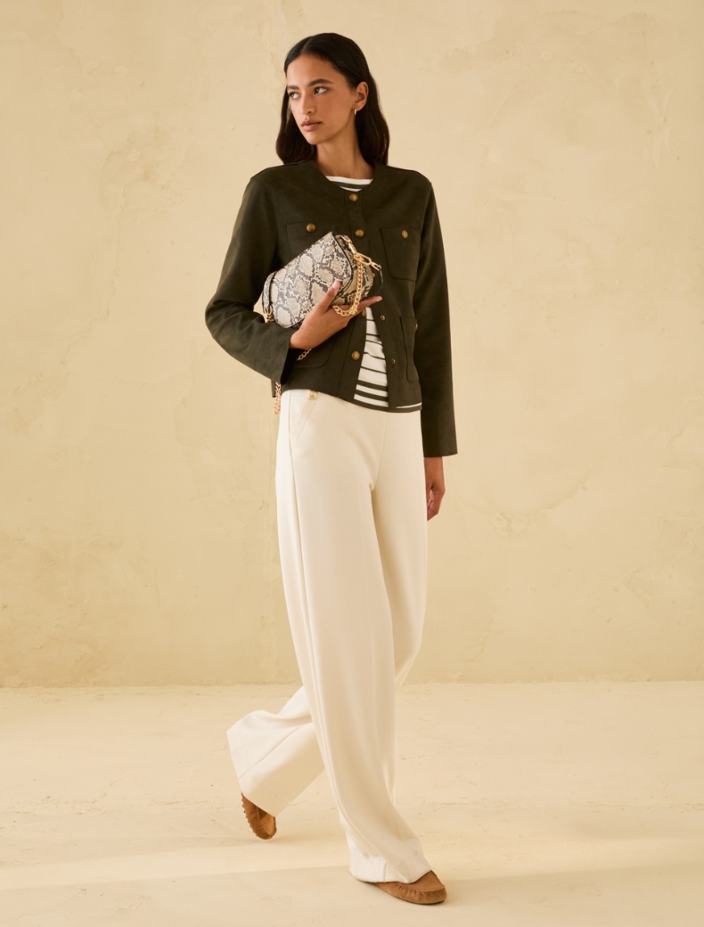 Stretch knit sailor-stripe sweater - IVORY - pennyblack