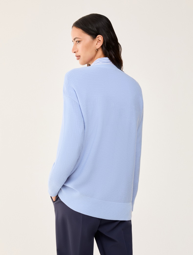 Oversized lightweight wool sweater - LIGHT BLUE - pennyblack
