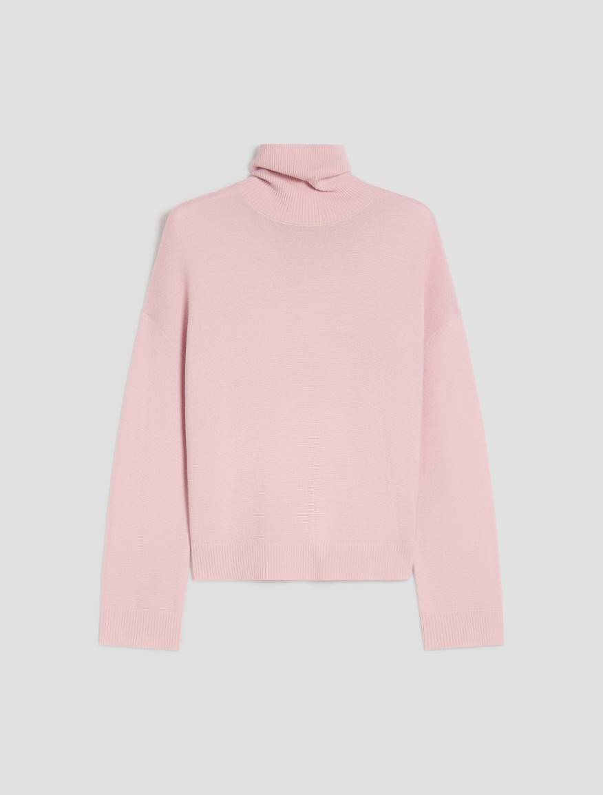 Lightweight pure wool polo-neck sweater - PINK - Pennyblack - 2