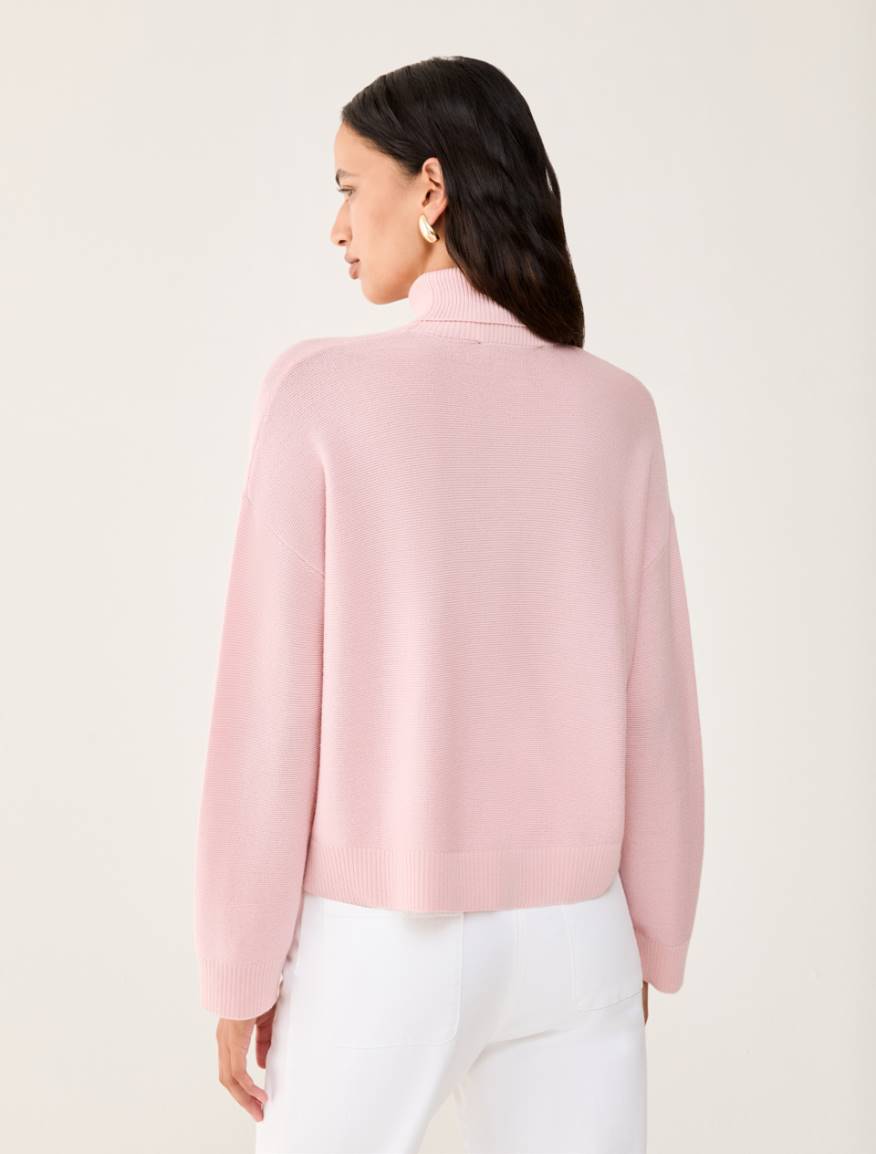 Lightweight pure wool polo-neck sweater - PINK - Pennyblack - 3