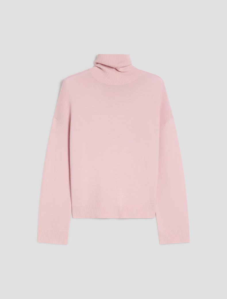 Lightweight pure wool polo-neck sweater Lightweight pure wool polo-neck sweater - PINK - pennyblack