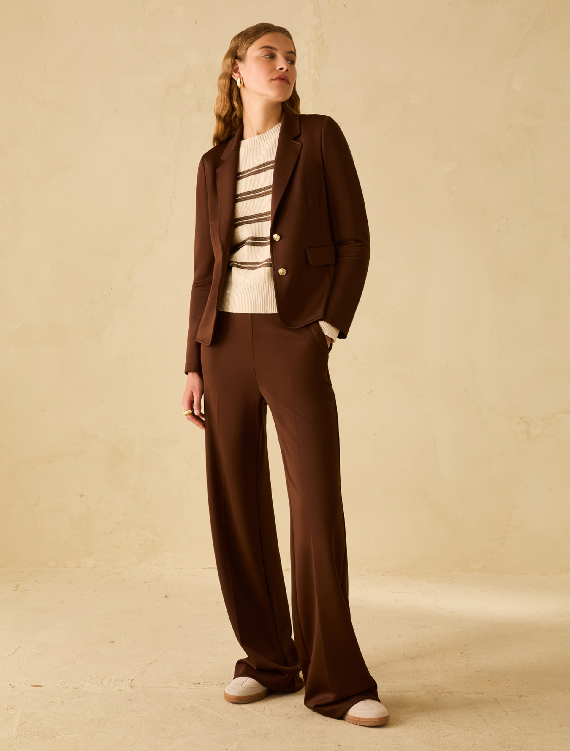 Lamé sailor-striped sweater - VANILLA - pennyblack