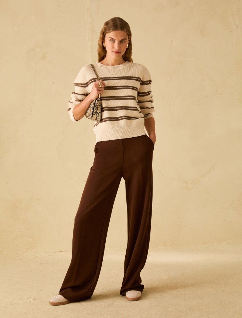 Lamé sailor-striped sweater - VANILLA - pennyblack