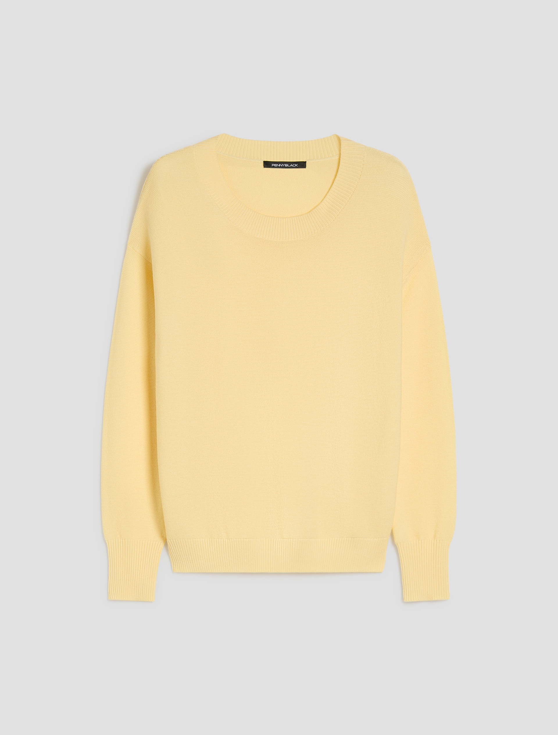 Lightweight wool crew-neck sweater - YELLOW - pennyblack
