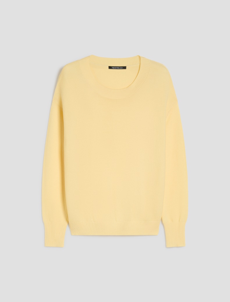 Lightweight wool crew-neck sweater - YELLOW - pennyblack