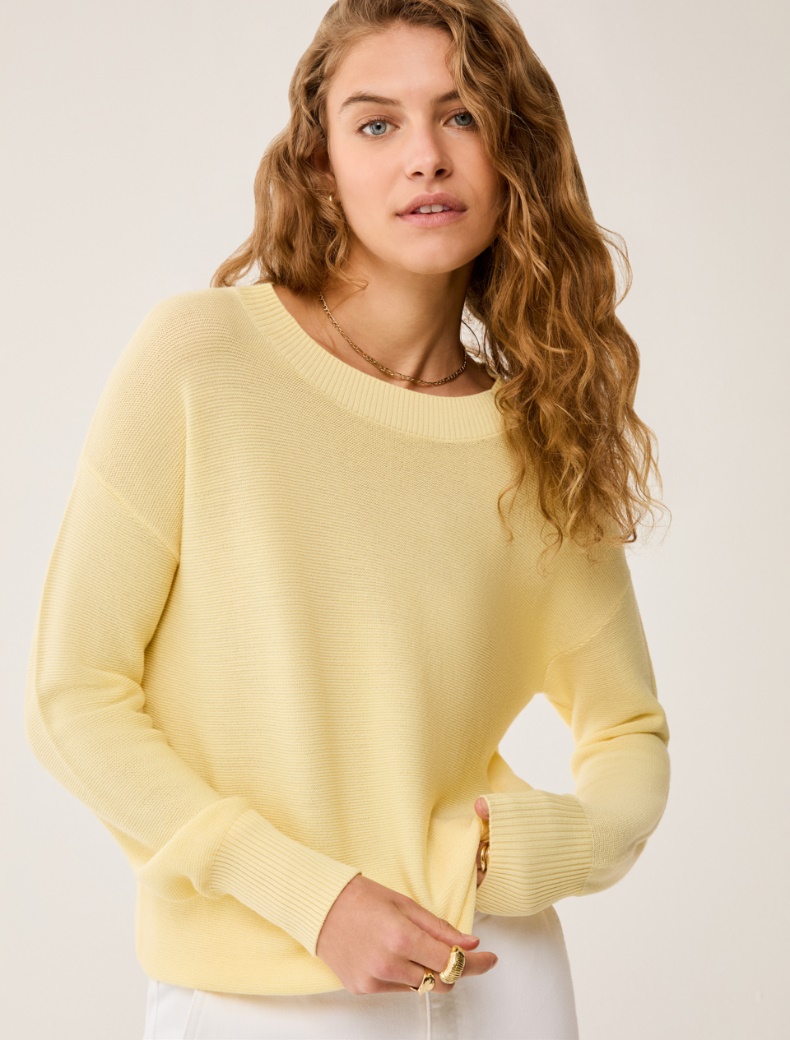 Lightweight wool crew-neck sweater - YELLOW - pennyblack