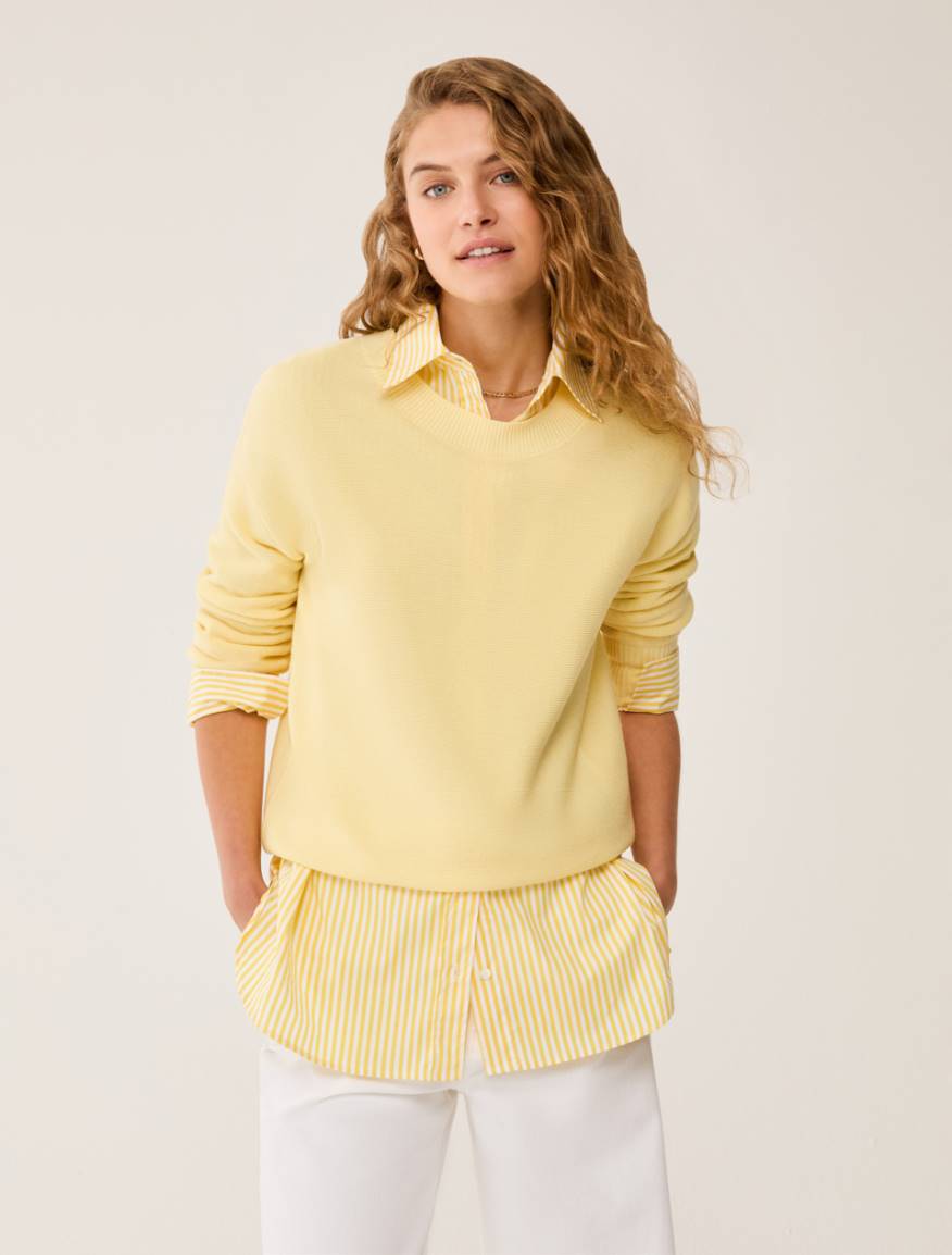 Lightweight wool crew-neck sweater - YELLOW - Pennyblack