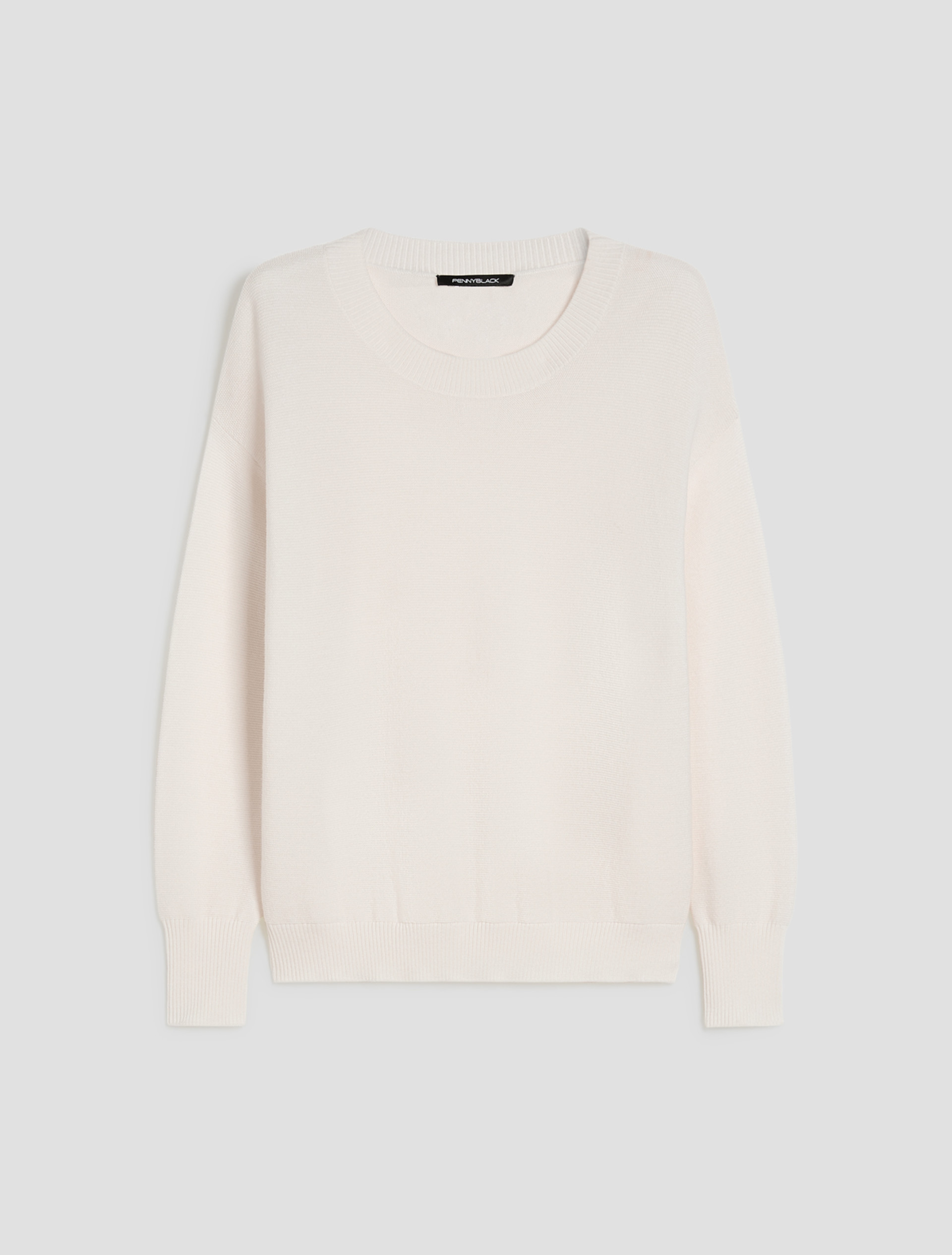 Lightweight wool crew-neck sweater - IVORY - pennyblack