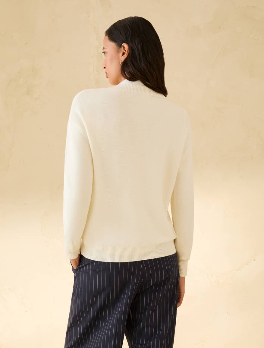 Lightweight wool crew-neck sweater - IVORY - Pennyblack - 3