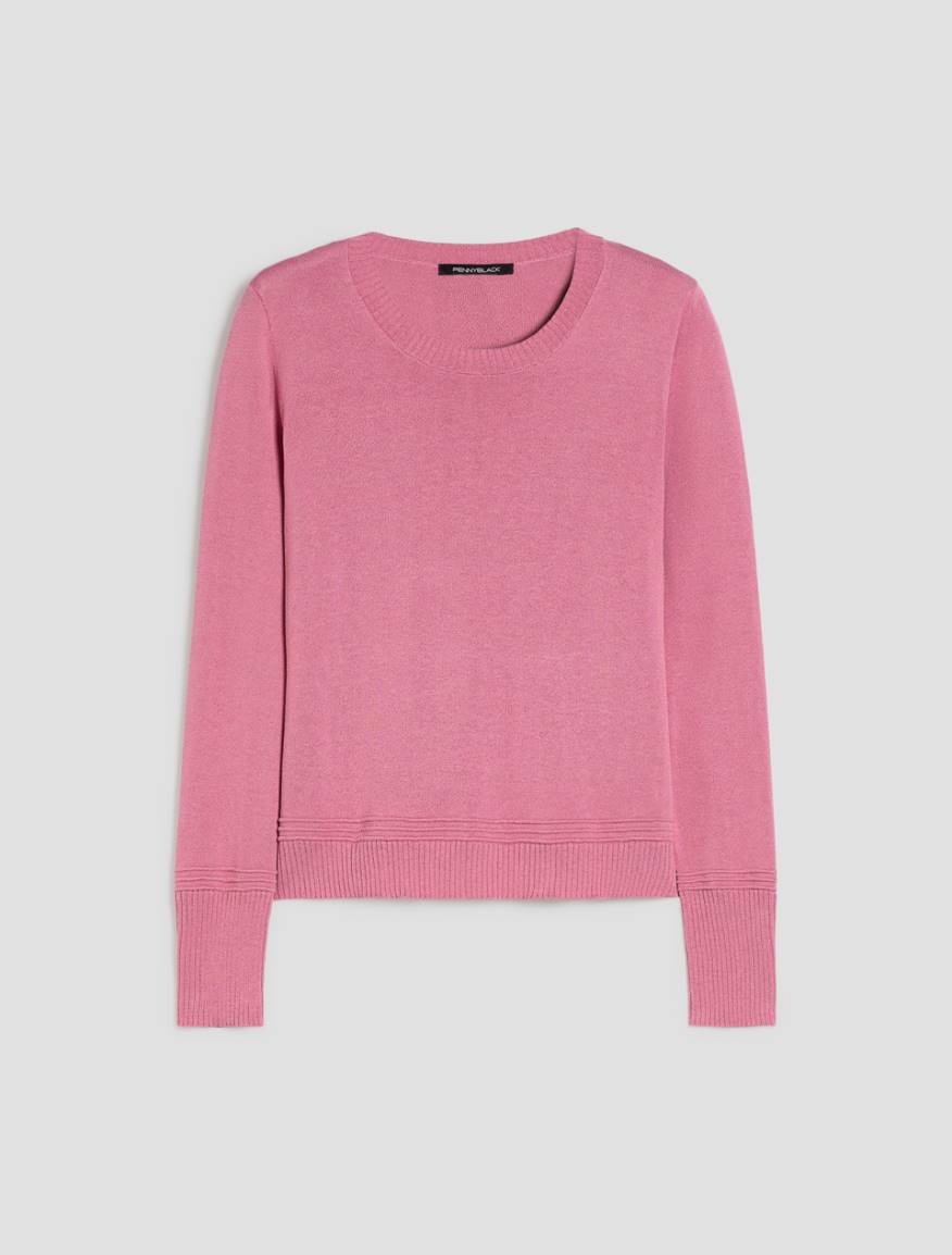 Silk and cotton blend jumper - PINK - Pennyblack - 2