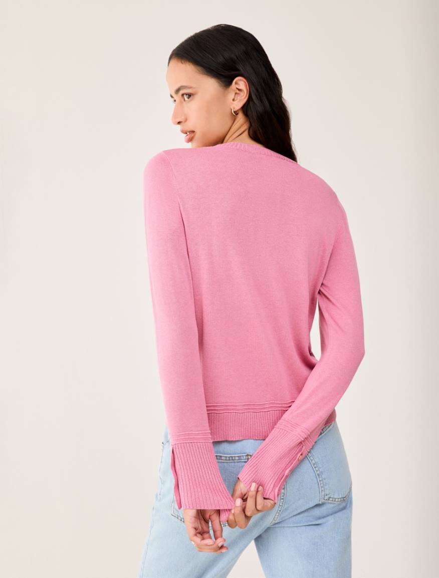 Silk and cotton blend jumper - PINK - Pennyblack - 3