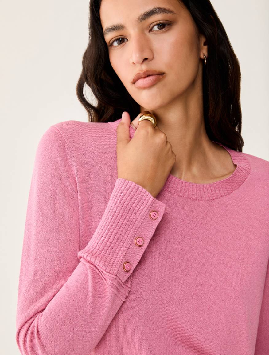Silk and cotton blend jumper - PINK - Pennyblack - 4