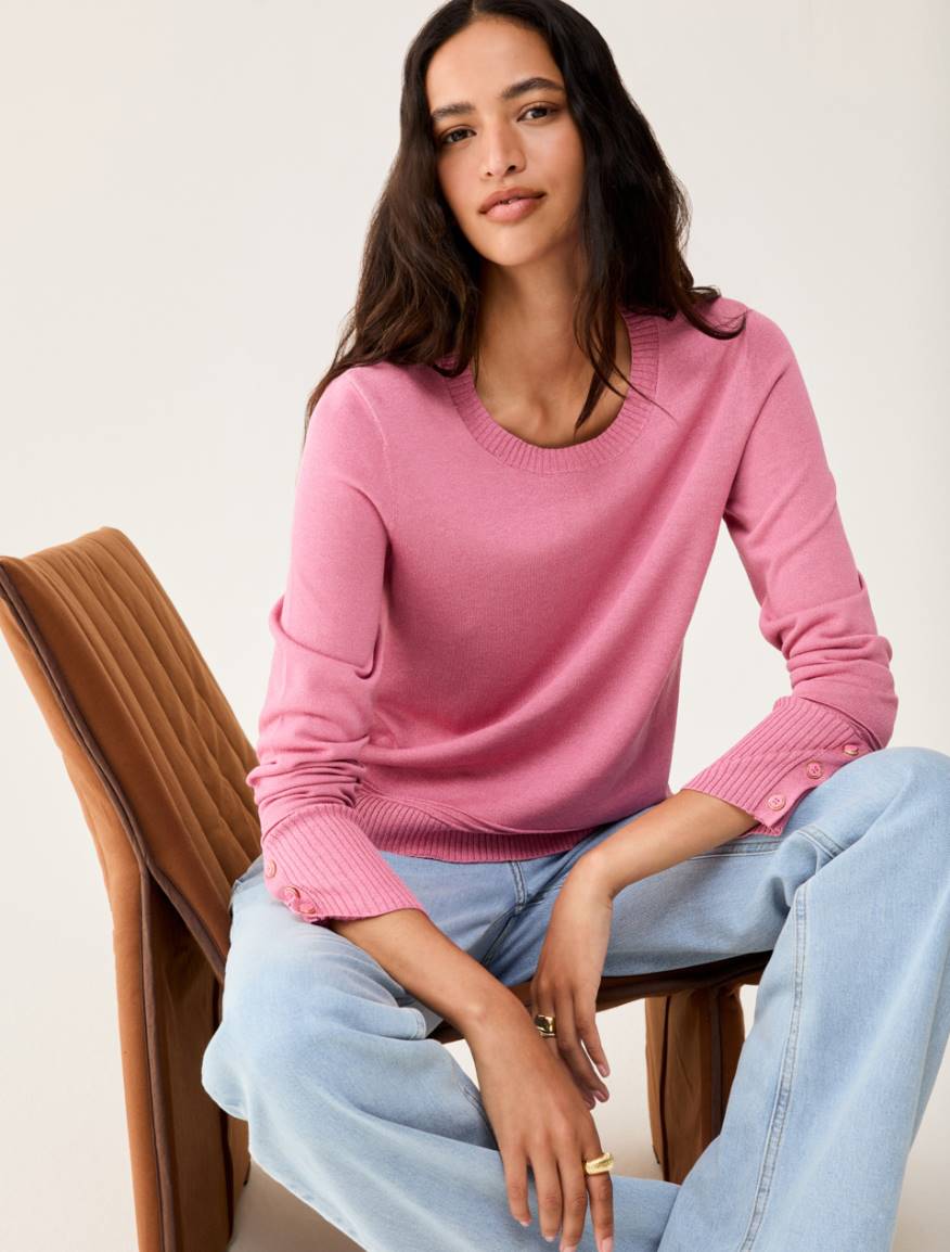 Silk and cotton blend jumper - PINK - Pennyblack
