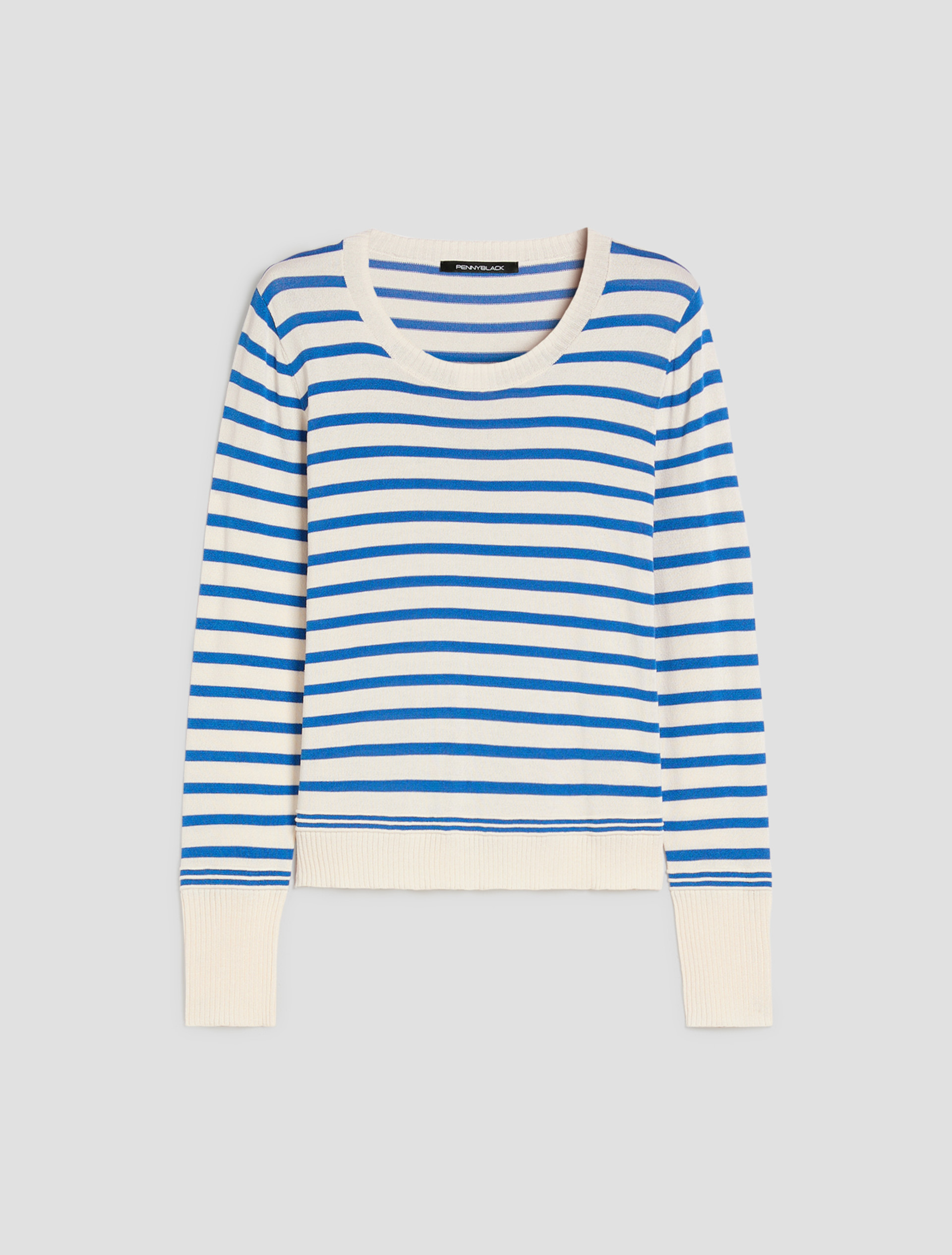Silk and cotton blend jumper - CORNFLOWER BLUE - pennyblack