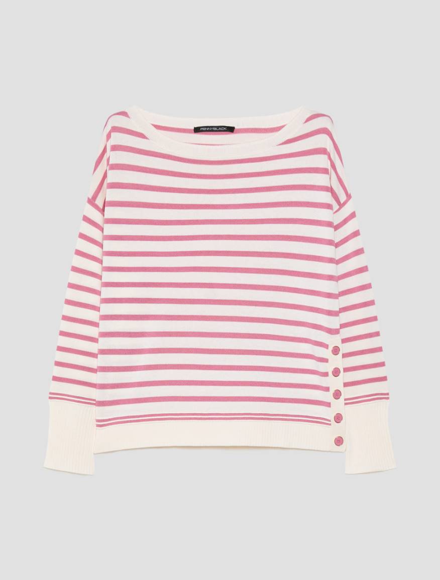 Cotton, silk and viscose jumper - PINK - Pennyblack - 2